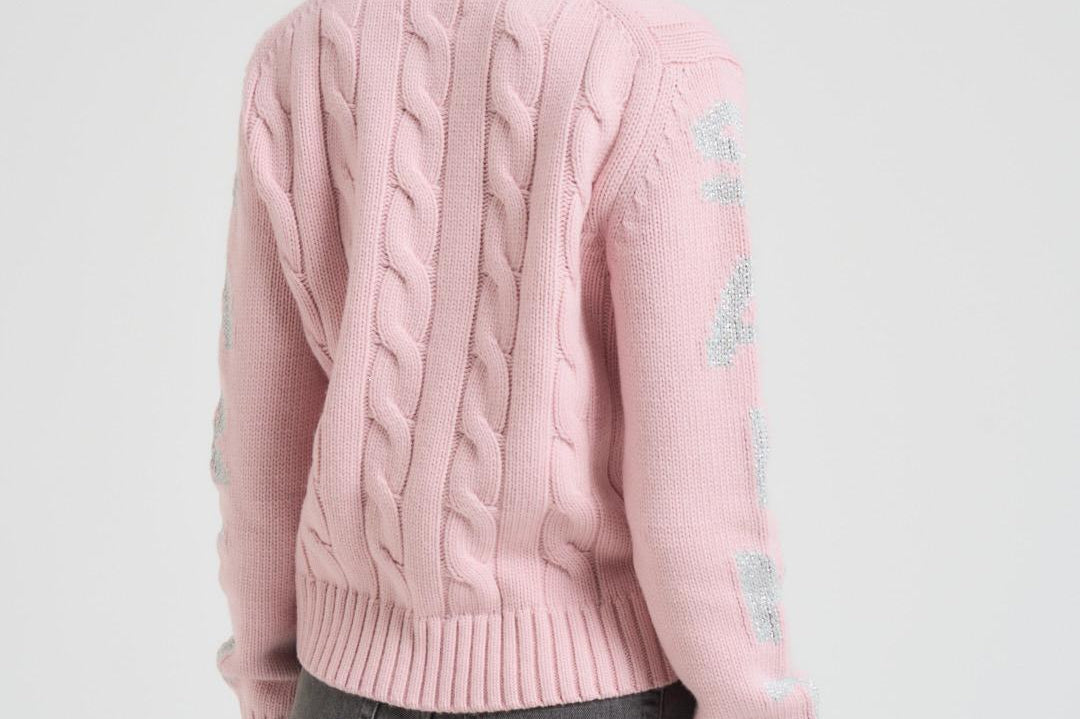 Maglia donna a trecce rosa MALMO STB21 MC2 SAINT BARTH 