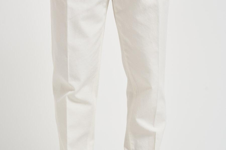 Pantalone uomo doppia pinces bianco BELLOD 300016120 BRIGLIA 