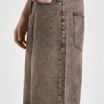 Bermuda uomo effetto slavato in denim marrone 307 WASHED BROWN WOODBIRD 