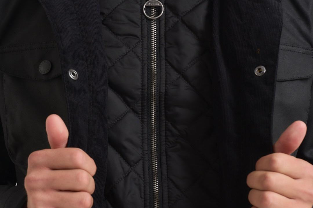 Gicca uomo in cotone cerato Ogston nero MWX0700 BK11 BARBOUR 