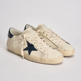 Sneakers uomo Super-star crema e blu GMF00101 F00416415430 GOLDEN GOOSE 