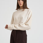 Maglia donna cropped panna GWP02203 P00212211616 GOLDEN GOOSE 