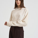 Maglia donna cropped panna GWP02203 P00212211616 GOLDEN GOOSE 