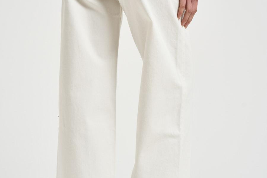 Jeans donna Manon dritti in denim bianco 10896 OFW25ECRU ANINE BING 