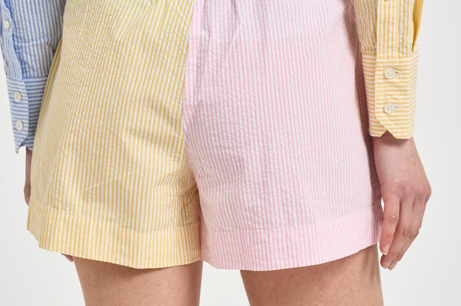 Shorts donna a righe multicolor MEA002 MIX MC2 SAINT BARTH 
