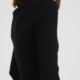 Polo donna in misto viscosa nero 31961 1433 FILIPPA K 