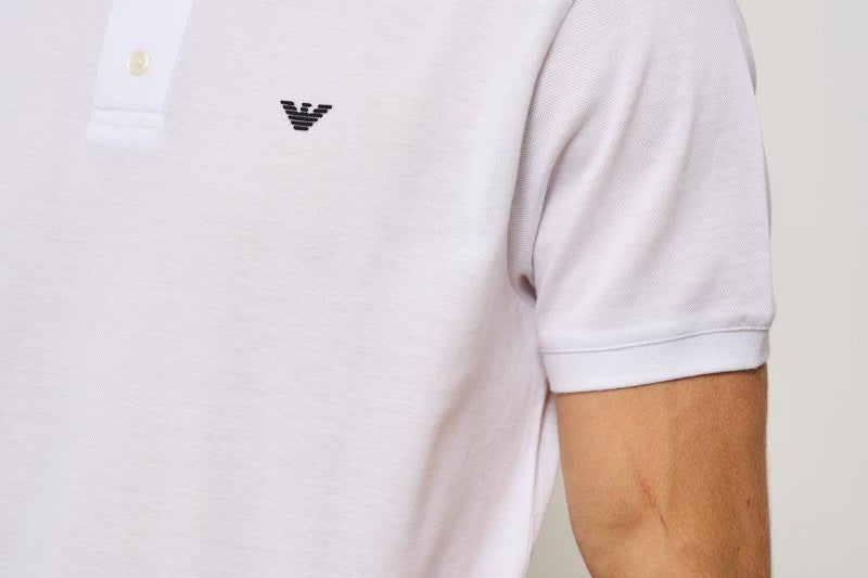 Polo uomo bianca con logo 8N1FQ2 1JTKZ0100 EMPORIO ARMANI 