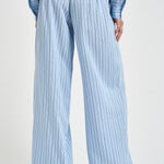 Pantalone donna a righe ampio celeste ULYSE BLUELEFT IRO 