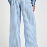 Pantalone donna a righe ampio celeste ULYSE BLUELEFT IRO 