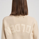 Cardigan in maglia con logo GWP00950 P00197255550 GOLDEN GOOSE 
