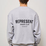 Felpa uomo girocollo grigia con logo OCM4115 GREYBLACK158 REPRESENT 