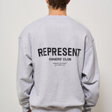 Felpa uomo girocollo grigia con logo OCM4115 GREYBLACK158 REPRESENT 