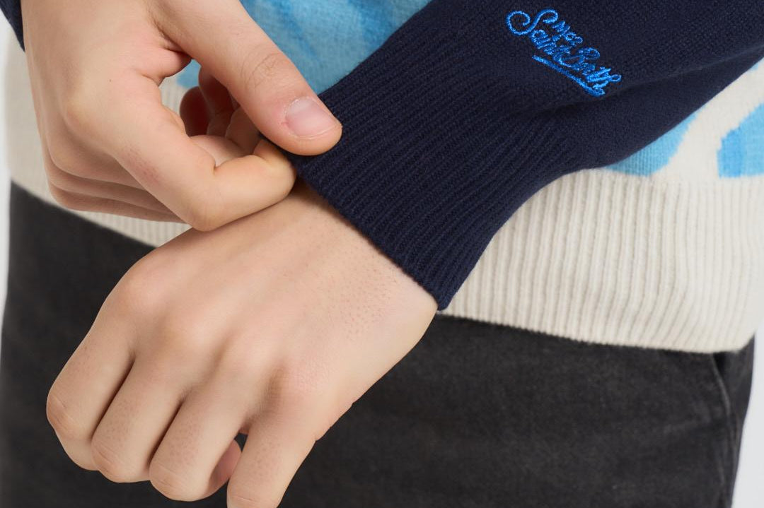 Maglia uomo girocollo blu HERONC CORTSKI61 MC2 SAINT BARTH 