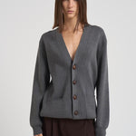 Cardigan in maglia con logo donna GWP00950 P00066260304 GOLDEN GOOSE 