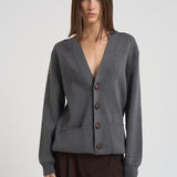 Cardigan in maglia con logo donna GWP00950 P00066260304 GOLDEN GOOSE 