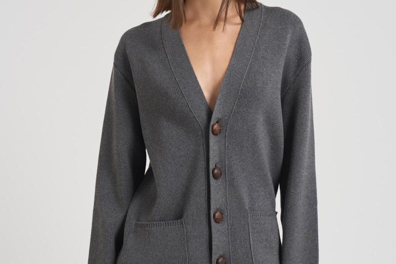 Cardigan in maglia con logo donna GWP00950 P00066260304 GOLDEN GOOSE 