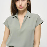 Blusa smanicata donna verde salvia 5S1003 L8045704 GLANSHIRT 