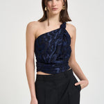 Top donna drappeggiato blu HT0874FA D2K04IFADEDNIGHT ISABEL MARANT 