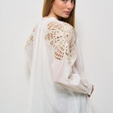 Camicia donna bianca con ricami 13888 0015 FORTE FORTE 