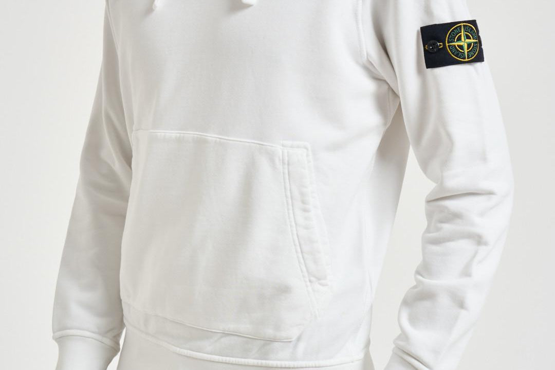 Felpa uomo con cappuccio bianca 6100062 S0051V0001 STONE ISLAND 