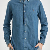 Camicia uomo in denim scuro 710548539 001 RALPH LAUREN 