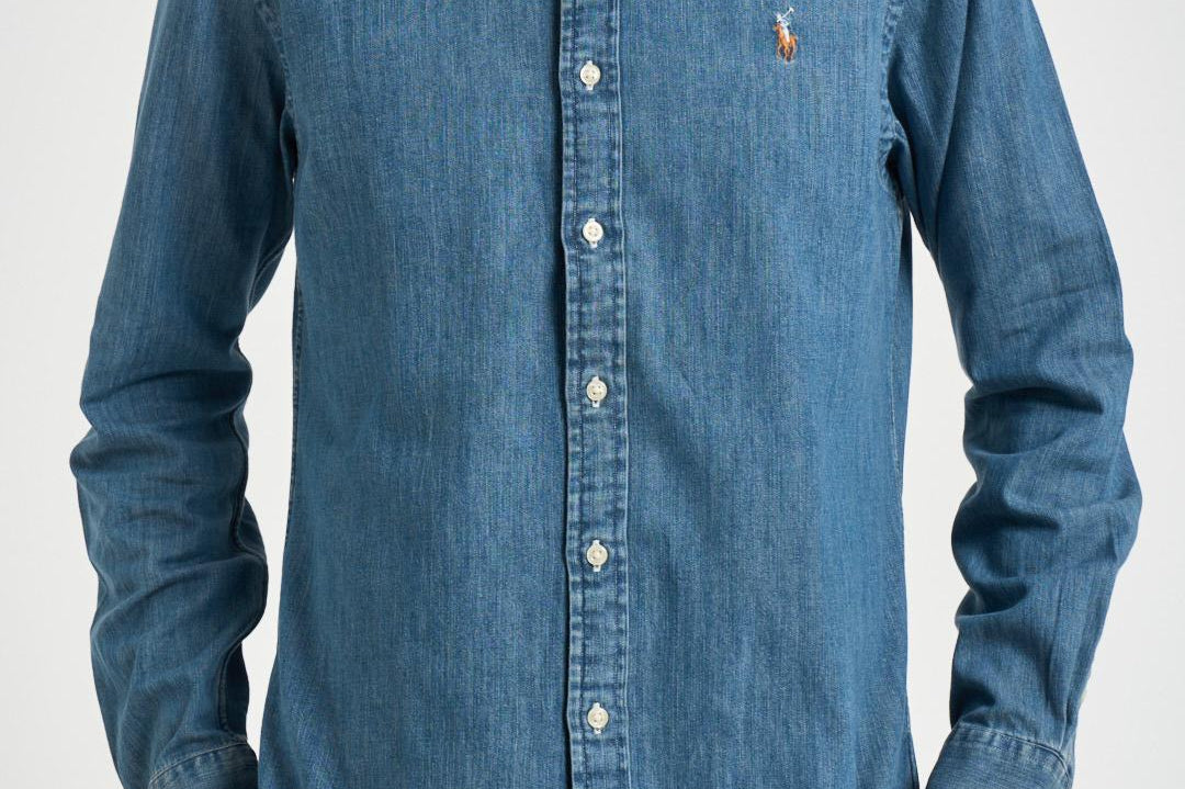 Camicia uomo in denim scuro 710548539 001 RALPH LAUREN 