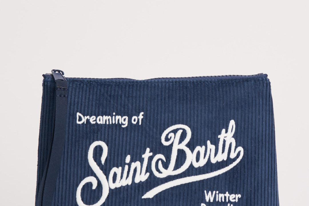 Pochette donna Aline in velluto blu ALINE COURD61EMB MC2 SAINT BARTH 