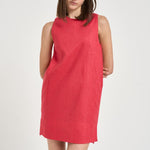 Abito donna corto smanicato corallo S6SN18 D10 SEMICOUTURE 