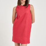 Abito donna corto smanicato corallo S6SN18 D10 SEMICOUTURE 