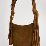Borsa Oskan Soft Zip Franges in suede cammello BF0066FG D2C17MCOGNAC ISABEL MARANT 