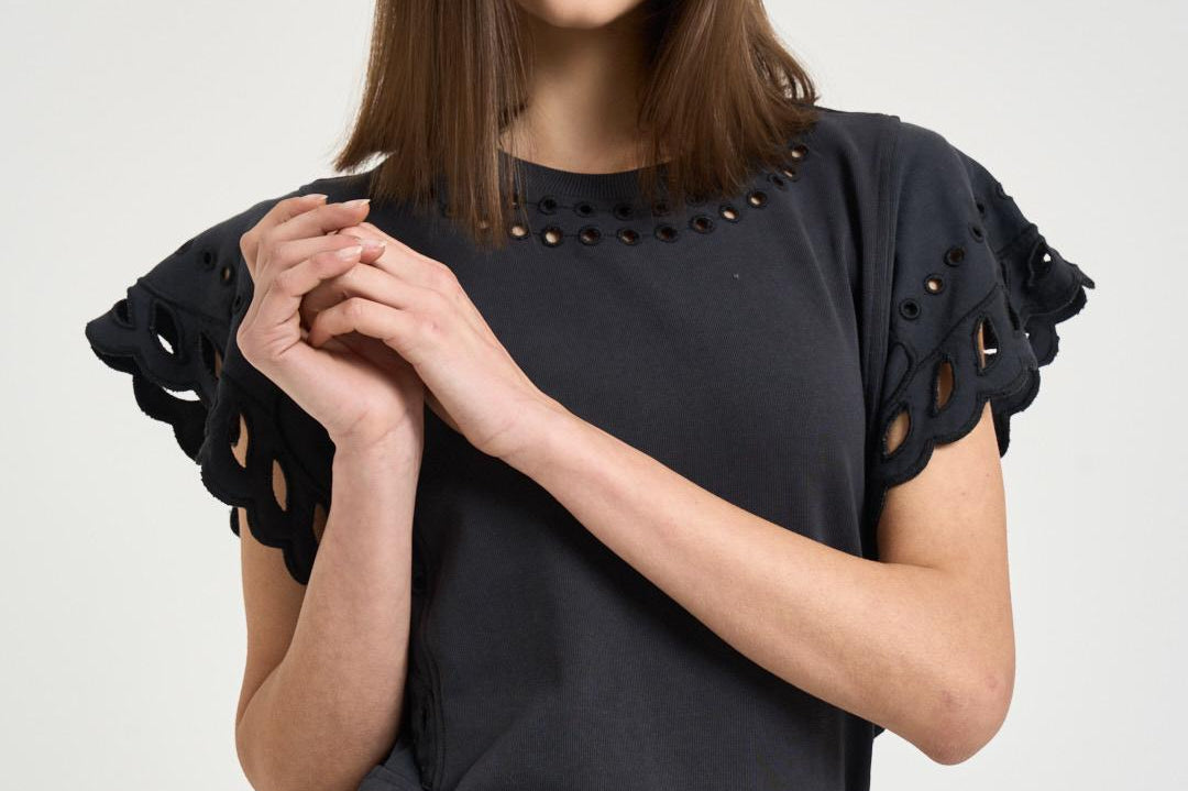 Abito corto donna nero RO1016FA D1N08E02FK MARANT ETOILE 