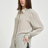 Camicia donna con strass grigia 106238A31F CAITLINI18 PINKO 
