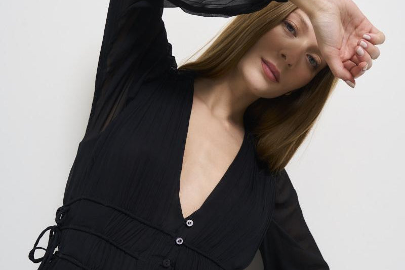 Abito donna lungo nero Amara RO0668FA C1J07E01BK MARANT ETOILE 