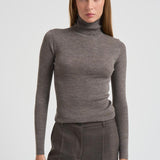 Dolcevita donna tortora a costine D512552X LEILA024CASTAGNA P.a.r.o.s.h. 