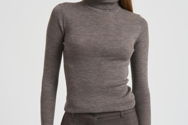 Dolcevita donna tortora a costine D512552X LEILA024CASTAGNA P.a.r.o.s.h. 
