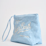 Pochette donna Aline in lino celeste ALINESOFTLINEN 31 MC2 SAINT BARTH 
