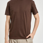 T-shirt uomo girocollo marrone SH000760 MORO ACCADEMIE TESSILI 