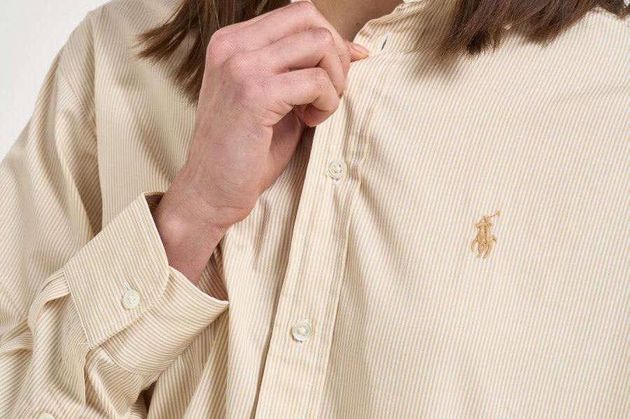 Camicia donna a righe giallo pastello 211910743 505 RALPH LAUREN 