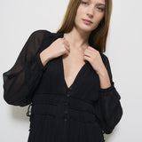 Abito donna lungo nero Amara RO0668FA C1J07E01BK MARANT ETOILE 