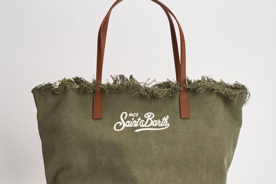 Borsa donna City in canvas verde CBF0001 CANVAS52 MC2 SAINT BARTH 