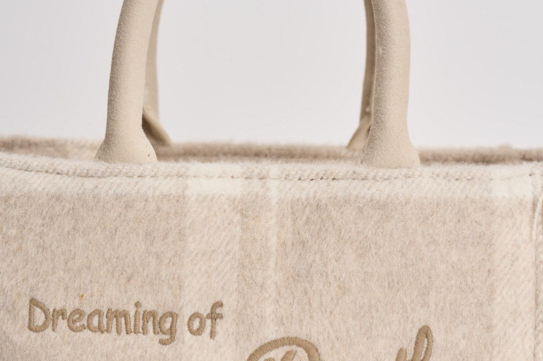 Borsa donna Vanity Felt beige VANITYFELT CHECK1110 MC2 SAINT BARTH 