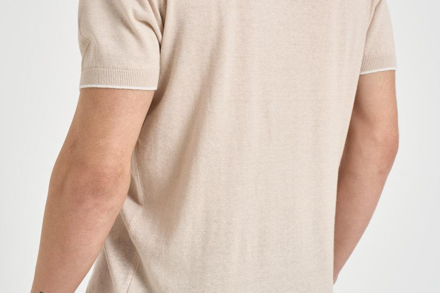 Maglia uomo a maniche corte beige M010201 111 ACCADEMIE TESSILI 