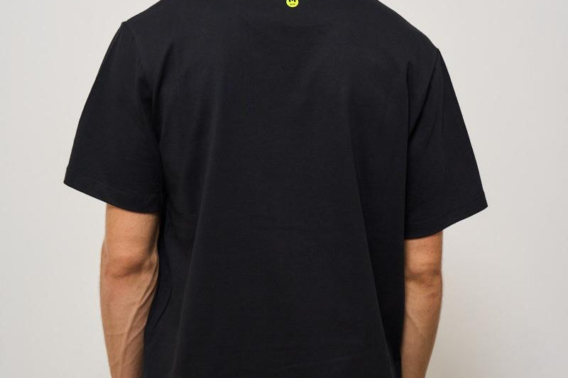 T-shirt uomo girocollo nera ATH084 110 BARROW 