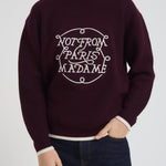 Felpa uomo girocollo bordeaux PO184 WO007WINE DROLE DE MONSIEUR 