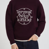 Felpa uomo girocollo bordeaux PO184 WO007WINE DROLE DE MONSIEUR 