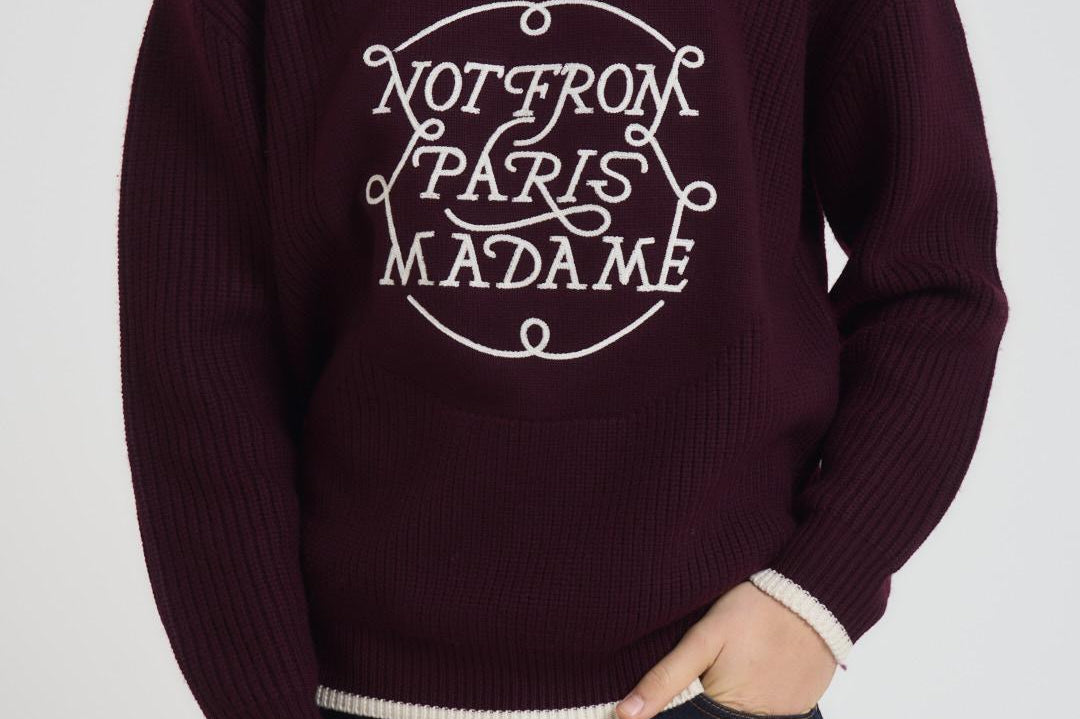 Felpa uomo girocollo bordeaux PO184 WO007WINE DROLE DE MONSIEUR 