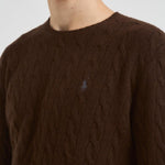 Maglia uomo a treccia marrone 710876762 029 RALPH LAUREN 
