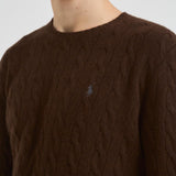 Maglia uomo a treccia marrone 710876762 029 RALPH LAUREN 