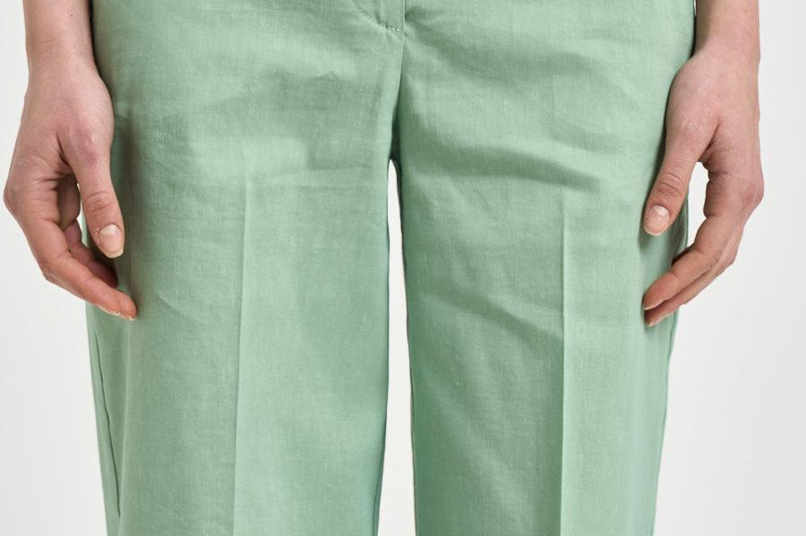 Pantalone donna gamba dritta verde menta 104929A34I JACOPONET80 PINKO 