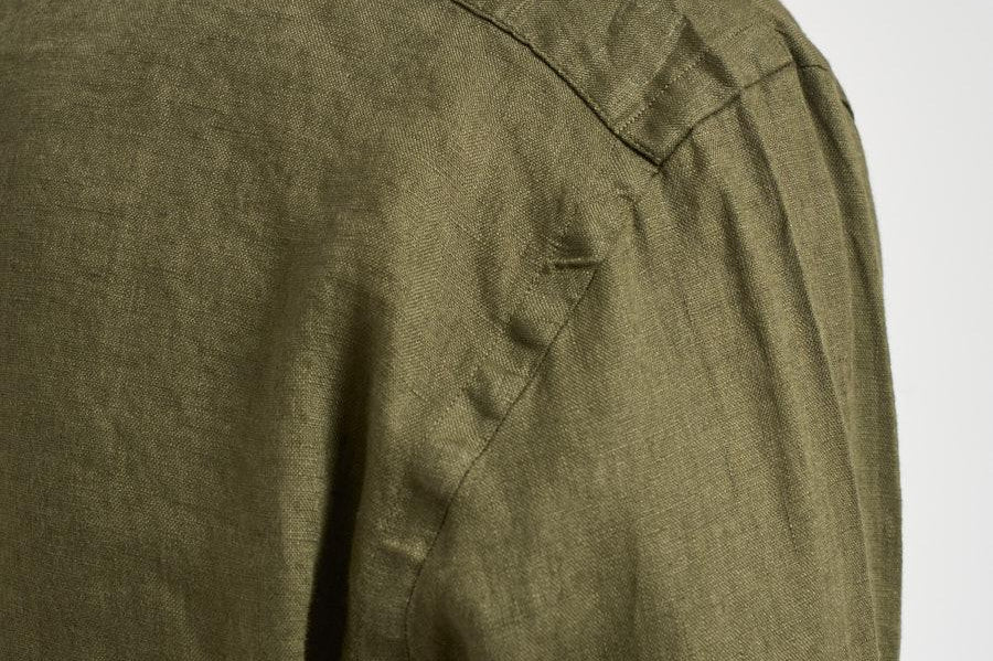 Camicia uomo in lino verde militare 710968915 006 RALPH LAUREN 